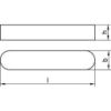 DIN 6885a (ISO R733) Hoog Type Vlakke Inlegspie A4Roestvrijstaal